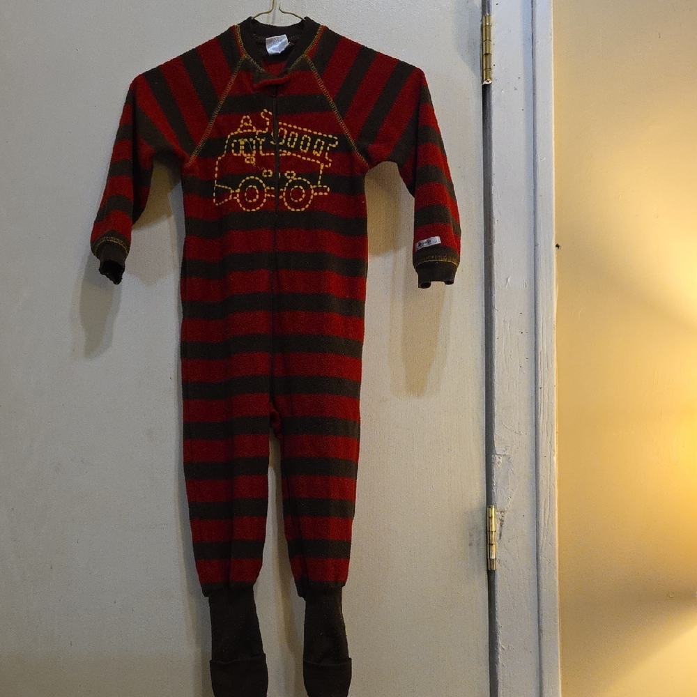 Striped Red and Black Kids One Piece